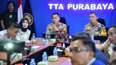 Korlantas Polri Memeriksa Jalur Tol Semarang-Surabaya Menyongsong Operasi Lilin 2023.