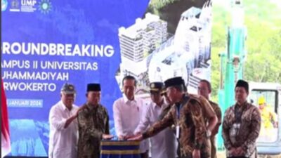 Presiden Jokowi Meletakkan Batu Pertama Pembangunan Kampus II Universitas Muhammadiyah Purwokerto