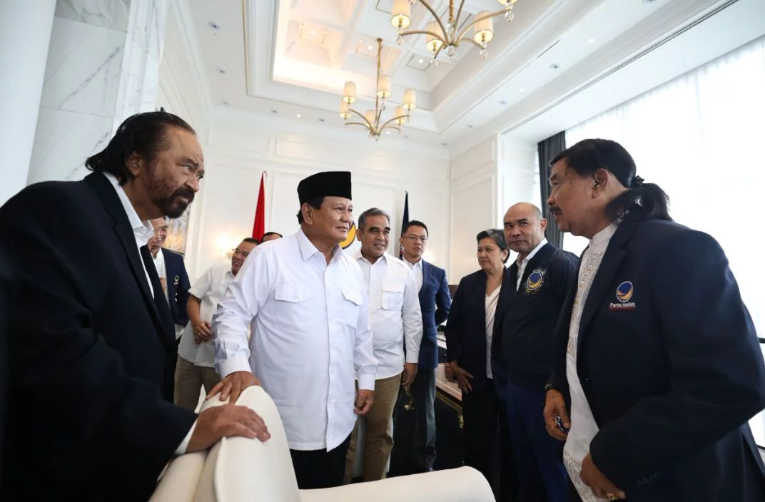 Prabowo Subianto Bertemu dengan Surya Paloh di NasDem Tower: Saya Hadir untuk Memberikan Penghormatan