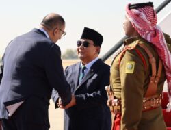 Prabowo Subianto Arrives in Jordan, Greeted by Jordanian High Officials and Honor Guard