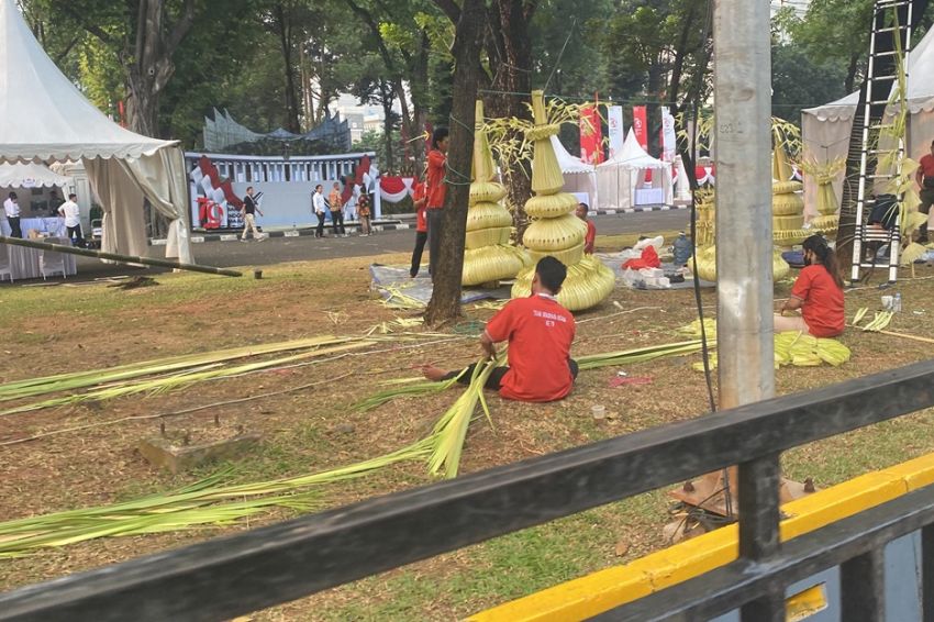 Sneak Peek of the Preparation for the 79th Indonesian Independence Day Ceremony at Istana Merdeka with the Presence of Maruf Amin and Gibran