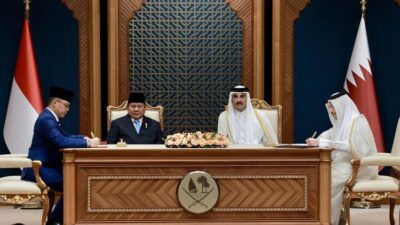 Penandatanganan MoU Dialog Strategis RI-Qatar Dihadiri Prabowo dan Emir Qatar